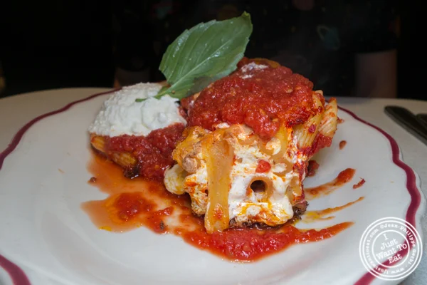 Baked ziti at Parm in NYC, NY