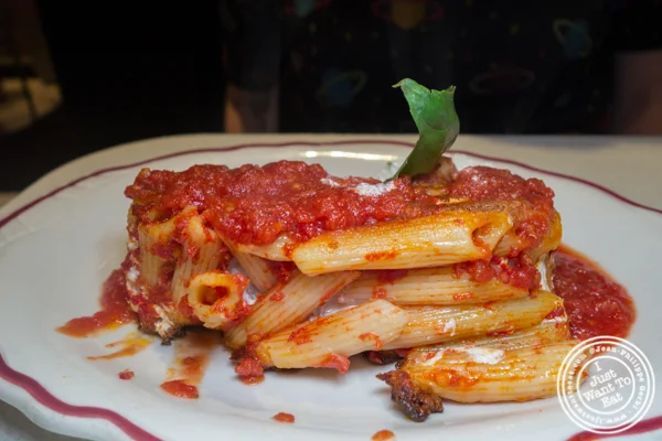 Baked ziti at Parm in NYC, NY