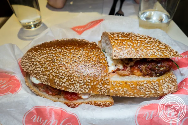 Meatball hero at Parm in NYC, NY
