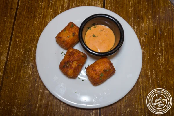 Crab tater tots at The Freckled Moose in Astoria, Queens