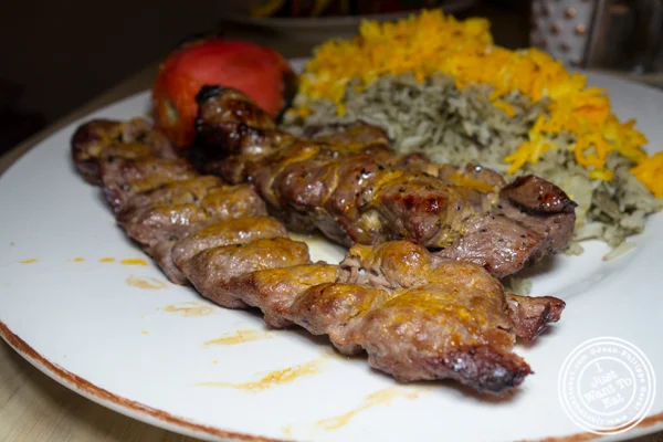 Soltani kebob at Seven Valleys in Hoboken, NJ