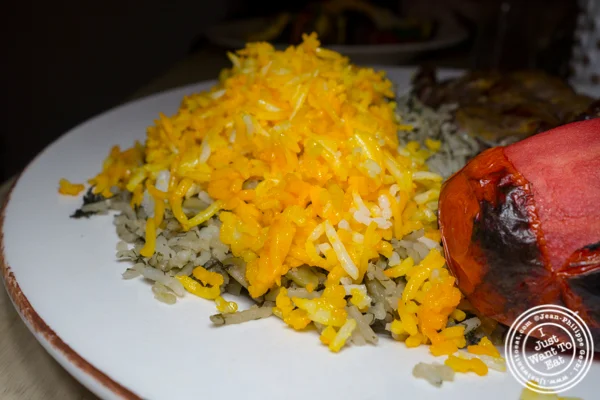 Baghali polo rice at Seven Valleys in Hoboken, NJ