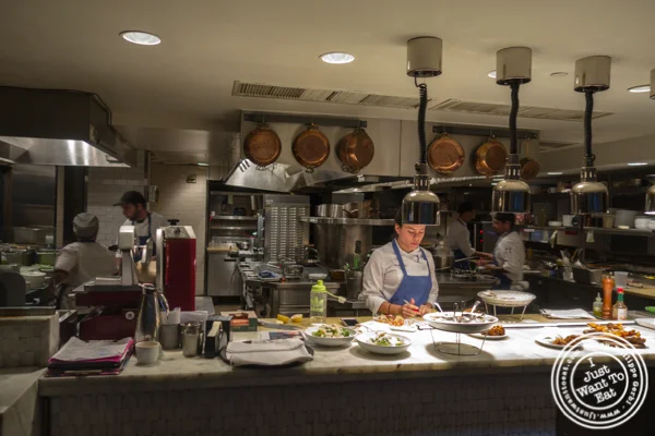 Open kitchen at Irvington in NYC, NY
