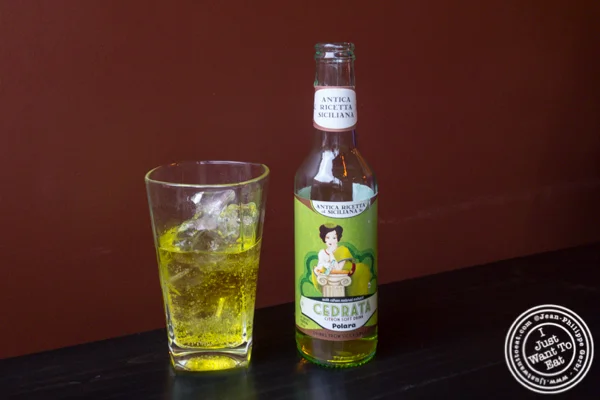 Cedrata soda at Apulia in Hoboken, NJ