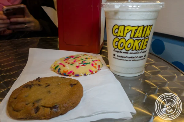 Cookies and milkshake at Captain Cookie and The Milkman in Washington DC