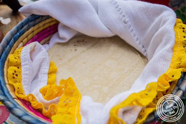 Soft tortilla at Charritos in Hoboken, NJ