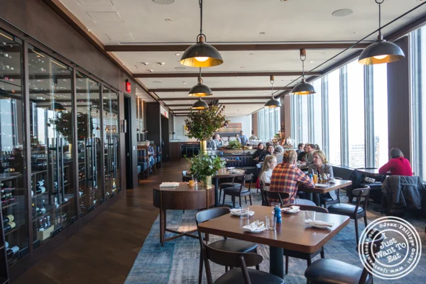 Dining room at Manhatta in NYC, NY