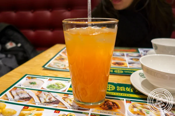 Blood orange ginger ale at Tim Ho Wan in Hell's Kitchen