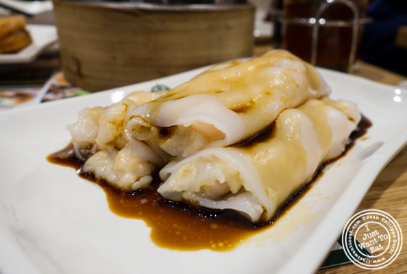 Steamed rice rolls with shrimp at Tim Ho Wan in Hell's Kitchen