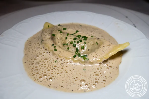 Porcini mushroom ravioli at Scalini Fedeli in TriBeCa
