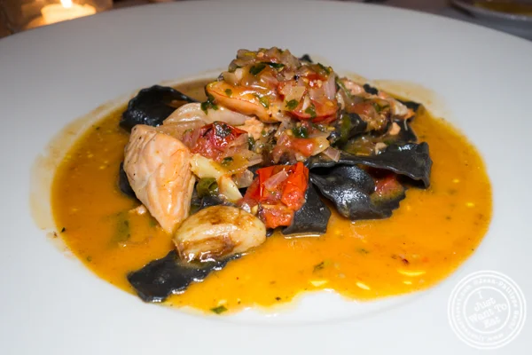 Squid ink tagliatelle at Scalini Fedeli in TriBeCa