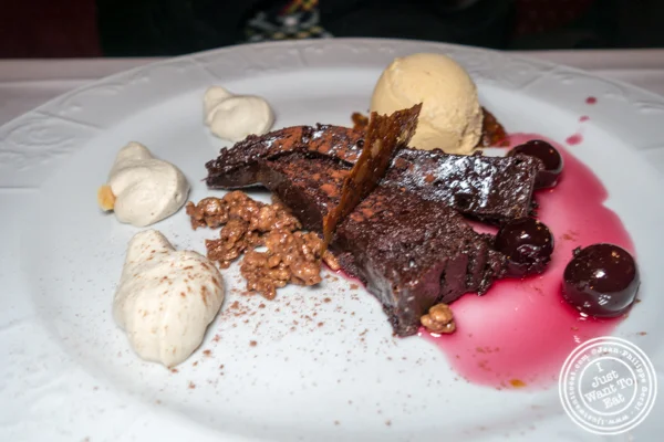 Flourless chocolate cake at Scalini Fedeli in TriBeCa