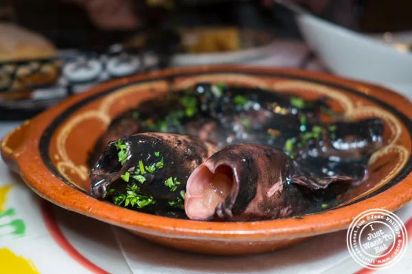 Calamari in squid ink at Hoboken, NJ