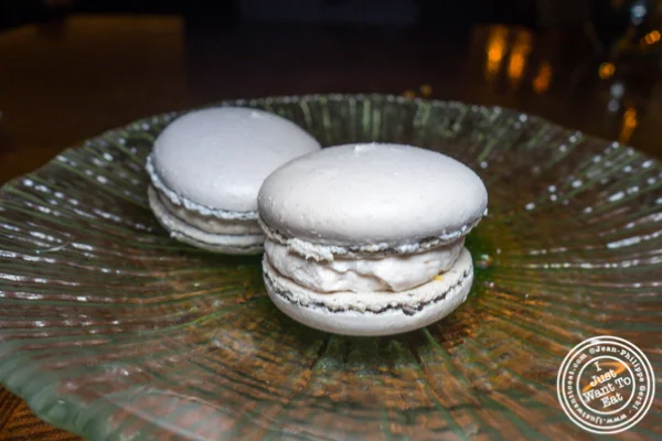 Fig macarons at Batard in TriBeCa