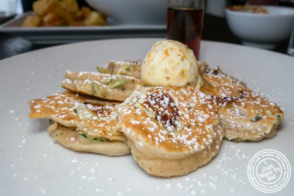 Zucchini pancakes at Dirt Candy in NYC, NY