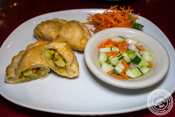 Vegetarian curry puffs at Bangkok Garden in Hackensack, NJ
