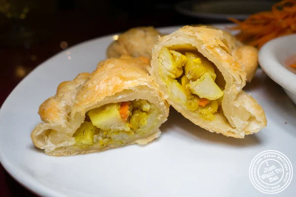 Vegetarian curry puffs at Bangkok Garden in Hackensack, NJ