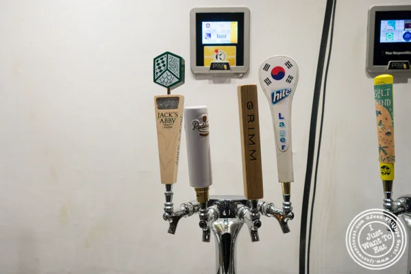 Beer on tap at Korean Crispy Chicken in Hell's Kitchen