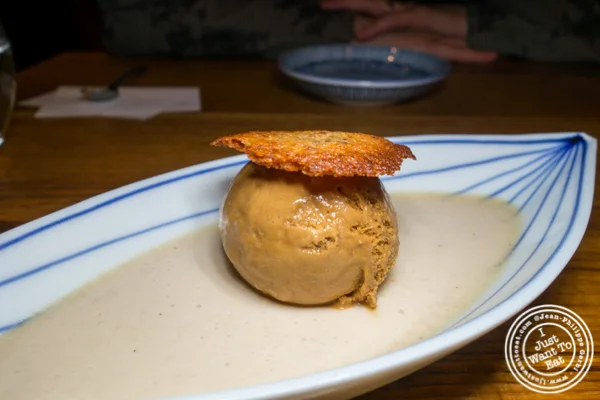 Soba tea blanc-manger at Mifune in NYC, NY