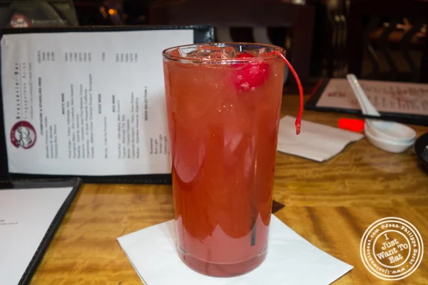 Singapore sling cocktail at Bugis Street Brasserie and Bar in Times Square