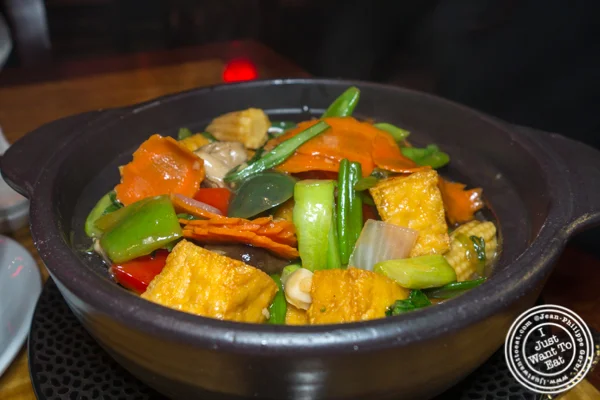 Tofu casserole at Bugis Street Brasserie and Bar in Times Square