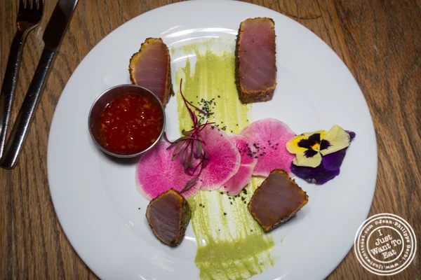 Ahi tuna crudo at Delphine in the W Hotel, Los Angeles
