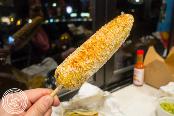 Corn on a cob at The Taco Stand in Los Angeles