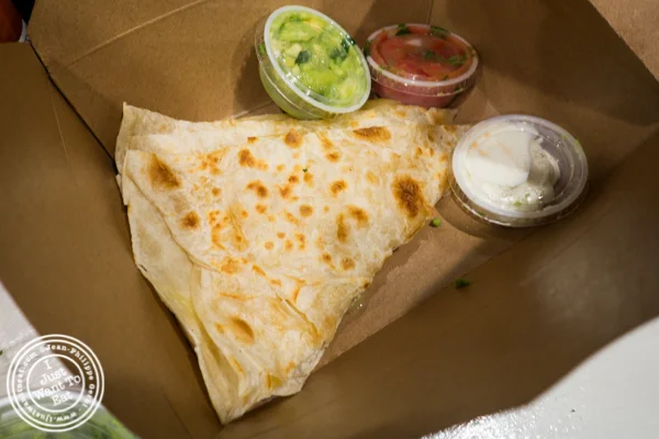 Cheese quesdaliia at The Taco Stand in Los Angeles