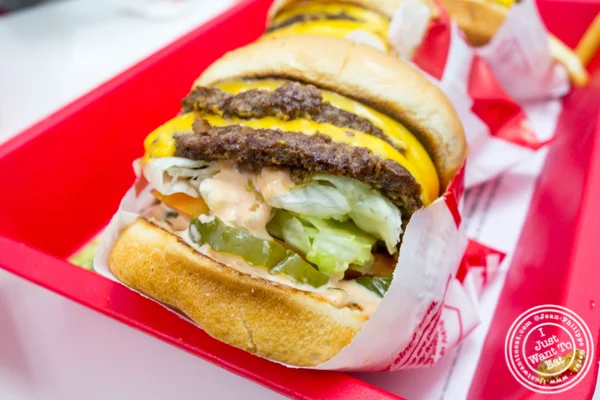 Mustard double double at In-N-Out Burger in San Diego