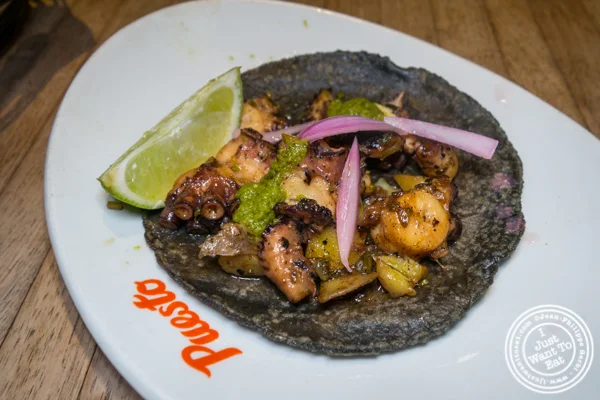 Octopus taco at Puesto at The Headquarters in San Diego