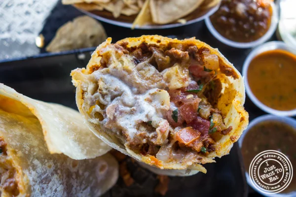 Cali burrito at Lucha Libre in San Diego
