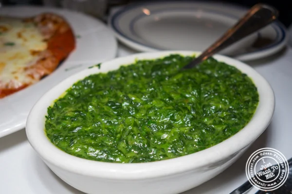 Spinach a la creme at Tuscany Steakhouse in NYC, NY
