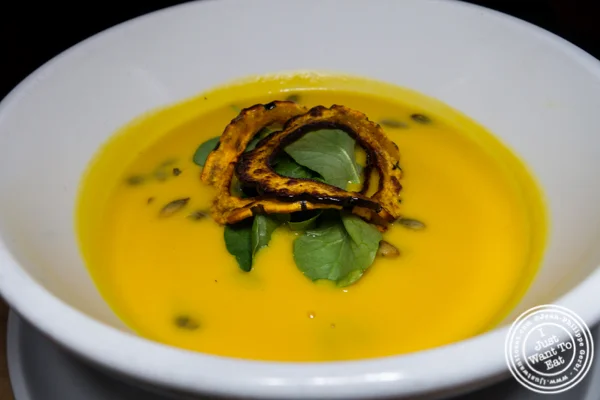 Autumn squash soup at Empire Diner in Chelsea