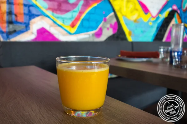 Fresh orange juice at Orale in Hoboken, NJ
