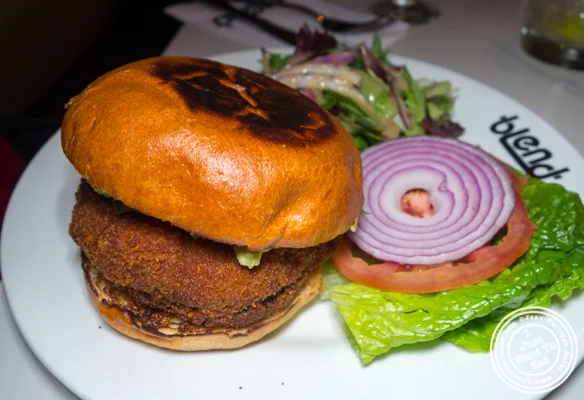 Veggie burger at Blend in Long Island City