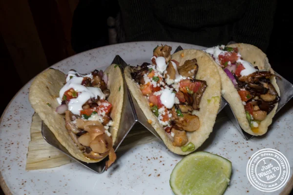 Vegetarian tacos at Dos Caminos Times Square