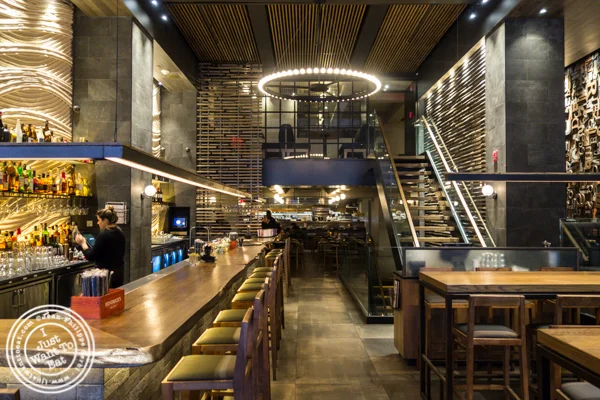 Bar area at TsuruTonTan in NYC, NY