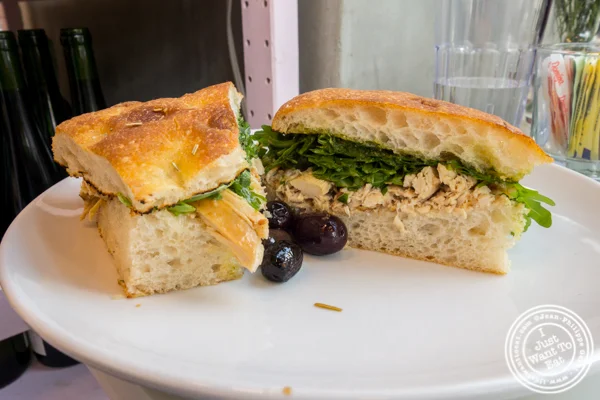 Rotisserie chicken sandwich at Indie LIC in Queens, NY