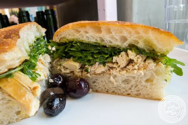 Rotisserie chicken sandwich at Indie LIC in Queens, NY