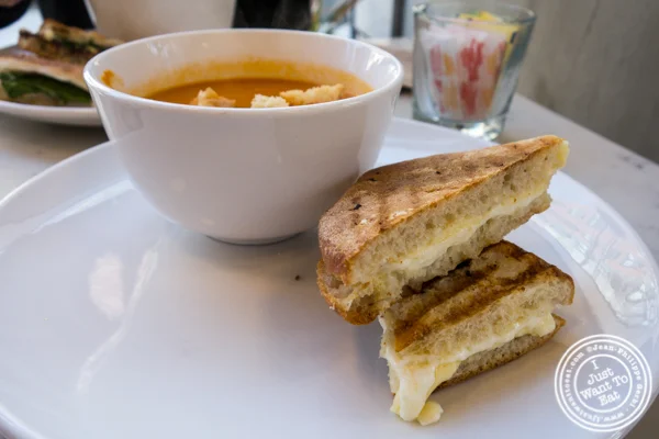 Soup and sandwich at Indie LIC in Queens, NY