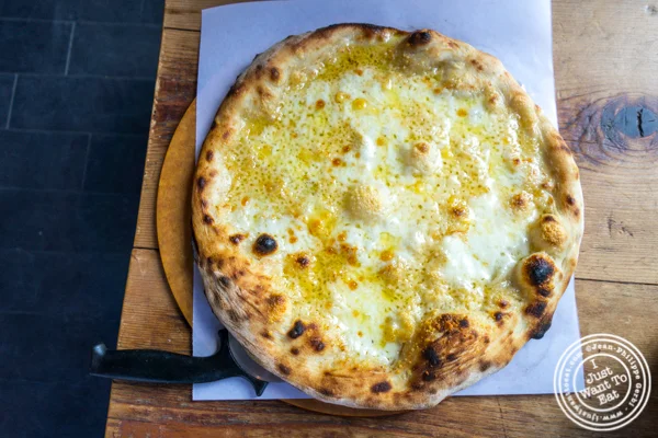 Supercheese pizza at Dozzino in Hoboken, NJ
