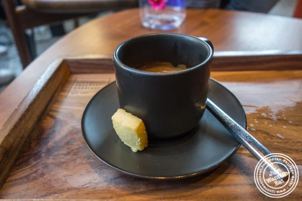 Double espresso at Starbucks Reserve Roastery in NYC, NY