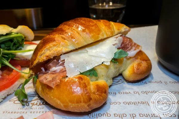 Brioche with prosciutto at Starbucks Reserve Roastery in NYC, NY