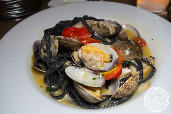 Tagliolini neri alle vongole at Da Andrea in NYC, NY