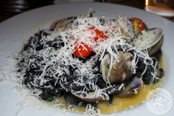 Tagliolini neri alle vongole at Da Andrea in NYC, NY