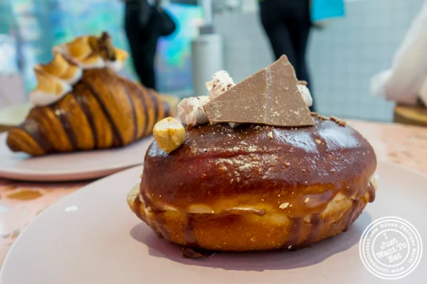 Chocolate hazelnut donut at Supermoon Bakehouse in NYC, NY