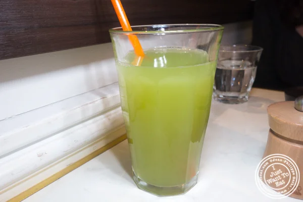 Apple cucumber juice at Maison Kayser in NYC, NY