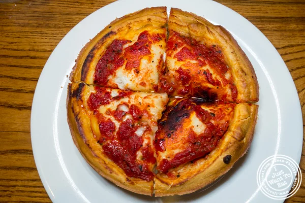 Deep dish pizza at Giordano’s in Chicago, Il