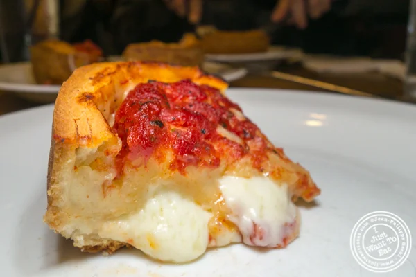 Deep dish pizza at Giordano’s in Chicago, Il
