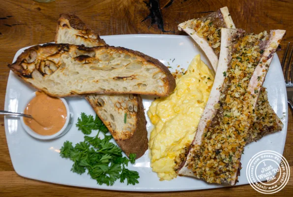 Scrambled eggs and bone marrow at The Dearborn in Chicago, IL
